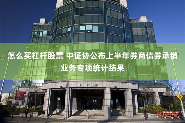 怎么买杠杆股票 中证协公布上半年券商债券承销业务专项统计结果