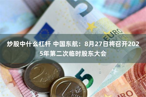 炒股中什么杠杆 中国东航：8月27日将召开2025年第二次临时股东大会